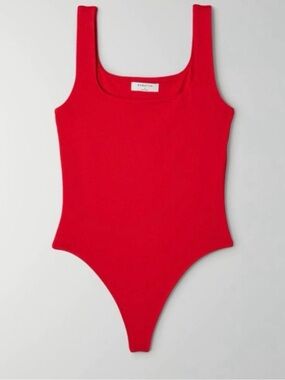 Aritzia Babaton Contour Square Neck Bodysuit Red Size Medium NWT